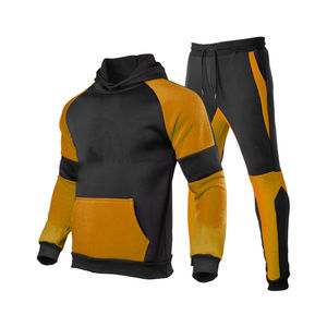 Chándal personalizado de 2 piezas para hombre, Sudadera con capucha para correr de invierno, pantalones de chándal en contraste de colores, conjunto de Jogger deportivo con pantalones de sudadera - Product Image 2