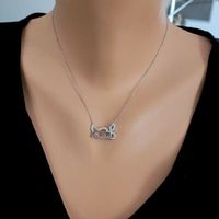 925 Sterling Silber Istanbul Tulpen-Halskette mit Weißem Stein 2,0x1,3cm Fassungsset Kulturelles Sammlerstück Alltagsschmuck für Frauen