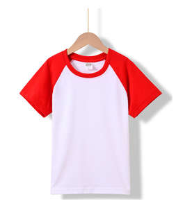 Camiseta para niños 100% algodón liso logotipo personalizado impresión mangas raglán ropa niños camiseta para hombres - Product Image 5