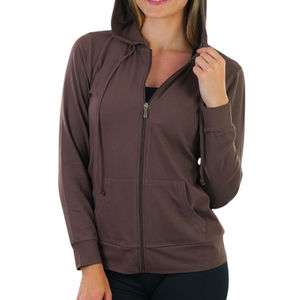 Sweat à capuche décontracté pour femmes grande taille, fermeture éclair intégrale, polaire doux, manches longues, avec poches latérales, vêtements d'extérieur pour l'automne et l'hiver, 100% coton - Product Image 5