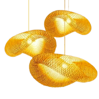 Lampe suspendue au design simple et créatif, éclairage d'intérieur, lustre tissé, luminaire suspendu fait à la main en osier, rotin, bambou, Vietnam TUYET