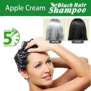 Tinte para el Cabello Negro de 500 ml, Crema Herbal de Manzana de Larga Duración para Uso Doméstico, Cobertura de Canas en 5 Minutos, Color Verde en Polvo - Product Image 3