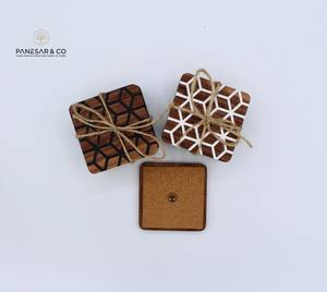 walnut coasters High Quality Handmade Cork Coasters Set of Wooden <b>Kitchen</b> <b>Accessories</b> with Gift Box Natural Wood Coaster Set - Product Image 4