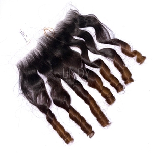 Paquetes de color hinchable Ombre de cabello crudo de alta calidad con frontal y paquetes para hacer pelucas - Product Image 2