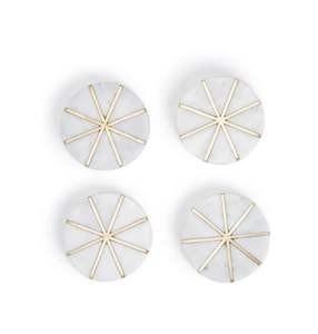 Best Selling <b>Wood</b> Marble <b>Tea</b> Coaster <b>Set</b> of 4 Piece Marble Coaster <b>Set</b> for Home Hotel and Restaurant Tableware Tabletop used - Product Image 3