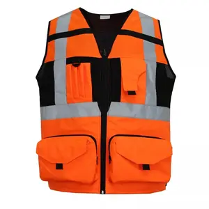 Vente en gros de vêtements réfléchissants de sécurité pour le travail Gilet réfléchissant Gilet de sécurité pour la construction de bandes de sécurité personnelle - Product Image 1