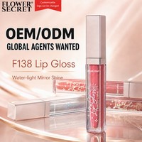 Gloss à lèvres Flower Secret Mirror Shine, effet brillant, 12 heures de tenue, effet repulpant 3D, nourrissant et réparateur, 4 ml, OEM/ODM disponible, recrutement de marques
