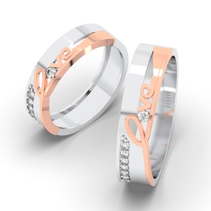 Bague en or 18k de haute qualité, bague de fiançailles Fine en pierre de Zircon cubique, ensemble de bagues de mariage pour Couple, bagues de mariage personnalisées pour hommes et femmes - Product Image 5