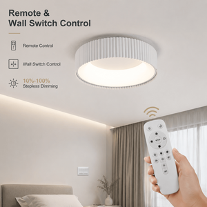 Modern Round Acrylic Iron Dimmable LED Surface Mount <b>Ceiling</b> <b>Light</b> With <b>Remote</b> <b>Control</b> For Bedroom And Living Room 52W - Product Image 4