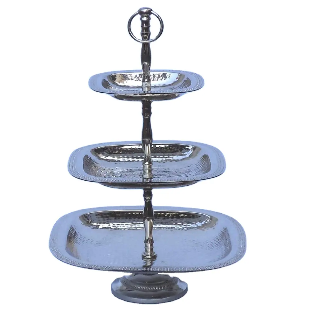 Cake Stand Multi Level Cake Stand Square Hammered Dekoratif Folding Wedding Cake Stand Alat Kustom