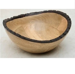 Cuencos Redondos de Madera para Servir Comida y Postres, Acabado Oscuro, Vajilla de Madera para Cocina y Mesa - Product Image 2