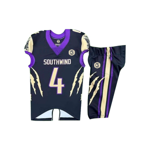 Uniforme de fútbol americano para niños, personalizable, transpirable, manga corta, talla grande, fabricado en Pakistán, técnica de sublimación - Product Image 1