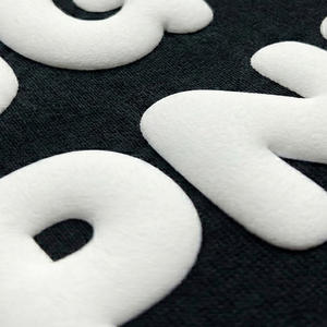 High Quality 450gsm Heavyweight 100% Cotton <b>Fleece</b> Winter <b>Men</b> <b>Oversized</b> Pullover <b>Hoodie</b> Personalized Logo 3D Puff Printing Y2K - Product Image 4