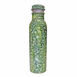 Copper <b>Bottle</b> for Home School Office <b>Gym</b> Outdoor Drinking <b>Water</b> Usage Pure Solid Copper <b>Bottle</b> With Black Floral Print Design - Product Image 5