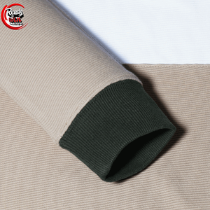 Sweat-shirt thermique de haute qualité pour hommes, sweat-shirt d'hiver à encolure ras du cou découpée en blocs de couleur beige pour hommes - Product Image 3