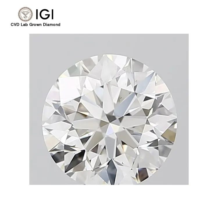 Synthetic Lab Grown Diamond IGI Certified 1.66 Carat VS2 Clarity Round Excellent Cut Grade CVD Loose Diamonds