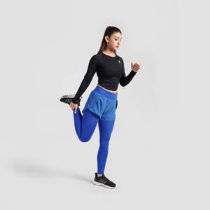 Leggings Cortos de Compresión Elásticos en Color Azul Eléctrico - Product Image 4