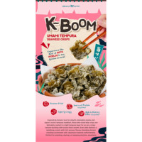 K-Boom Umami Tempura Seaweed Crisps, chips d'algues croustillantes, snack de fruits de mer frits, saveur nori saine
