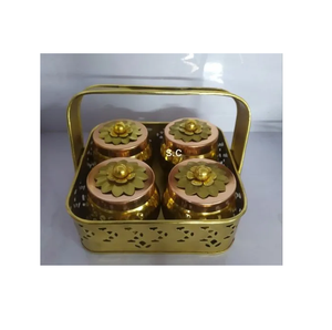 Nueva fruta seca de latón moderno con bandeja Caja de utensilios de cocina y almacenamiento a precio al por mayor para exportación desde India - Product Image 3
