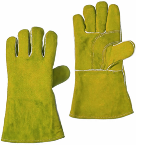 Gants de soudage Mig en cuir de vachette vert de qualité supérieure - Résistants à la chaleur avec doublure en Kevlar Protection contre les métaux fondus Nouveau design 2026 - Product Image 5