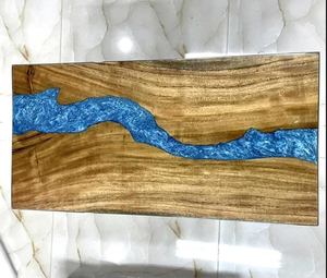 โต๊ะรับประทานอาหารเรซิ่นอีพ็อกซี่ทรงสี่เหลี่ยมผืนผ้า งานฝีมือสุดหรู สำหรับใช้ในบ้าน สำนักงาน โรงแรม กันน้ำ เหมาะเป็นของขวัญวันดีวาลี - Product Image 1