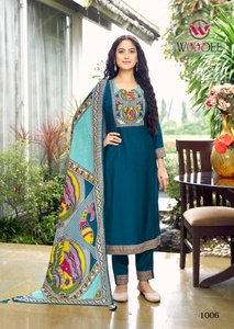 Exclusivo Viscosa Hilo Vaticano Trabajo Kurti Pant Y Dupatta Catálogo Completo disponible a tarifa mayorista a tarifa Mayorista - Product Image 2