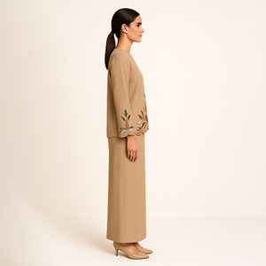 ZAHIRA KURUNG modesto tradicional musulmán de dos piezas Baju Kurung hecho a mano modestia ropa para Bodas de talla grande poliéster - Product Image 3