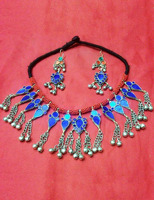 Collier choker vintage Kuchi tribal afghan gypsy fait main avec pendentif pièces de monnaie plaquées multicolores, taille ajustable, meilleure qualité, usage quotidien