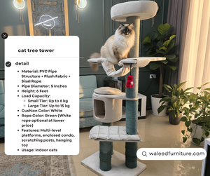 Árbol para Gatos Moderno con Múltiples Niveles, Casa de Peluche, Postes Rascadores de Sisal Verticales y Juguete Colgante para Gatos de Interior - Product Image 3