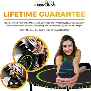 LEAPS REBOUNDS 48 <b>Mini</b> Pink Fitness <b>Trampoline</b> Rebounder Gym Equipment Safe Indoor PVC Polypropylene Foam for Outdoor Use - Product Image 6
