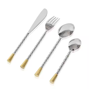 Hermoso juego de cubiertos, cubiertos pulidos con espejo con logotipo personalizado, diseño de diamante de estrella martillada plateada, ideal para cubiertos de hotel y boda - Product Image 5