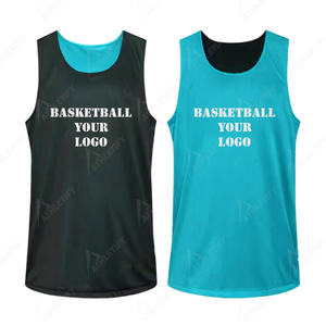 Maillots de basket-ball réversibles en gros, uniformes d'équipe personnalisés pour hommes, 100 % polyester, maille respirante, séchage rapide, impression numérique. - Product Image 2