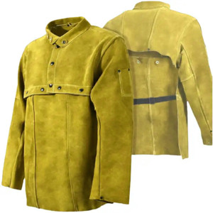 Veste de soudage en cuir de vachette fendu, très vendue, protection de sécurité pour la construction, résistante à l'abrasion, veste de soudeur pour pompiers - Product Image 6