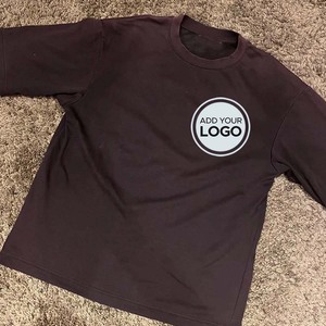 Camisetas de algodón AIRism, camisetas de gran tamaño para hombres, camisetas sueltas lavadas básicas de manga corta, camisetas con logotipo personalizado Ringer - Product Image 5