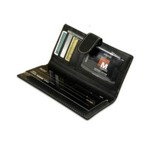 Black Color <b>Leather</b> Checkbook Holder PU <b>Leather</b> Checkbook Cover Travel Wallet with Pen Loop - Product Image 1
