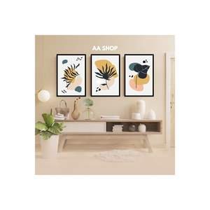 Ensemble de 3 tables en MDF avec cadres imprimés colorés de qualité, thème plantes et fleurs, 50x35cm, accents muraux attrayants - Product Image 5