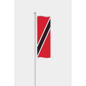 Drapeau vertical extérieur de Trinité-et-Tobago avec logo personnalisé, impression numérique, en soie plastique polyester, mât en aluminium pour utilisation automobile - Product Image 1
