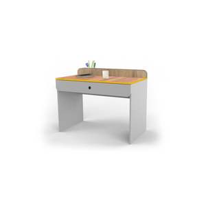 Bureau moderne ergonomique convertible réglable en bois plastique EDI 88x62x110cm gris bois pour bureau turc - Product Image 3