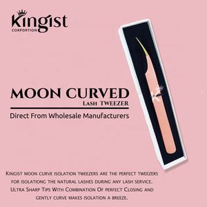 แหนบต่อขนตาคิงกิสต์ โปรเฟสชั่นแนล พรีเมียม คุณภาพสูง ผลิตจากสแตนเลส สีชมพูอ่อน ปลายเฉียง สำหรับต่อขนตาแบบวอลลุ่ม ปรับแต่งได้ - Product Image 5