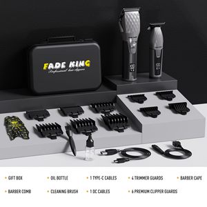 Tondeuse à cheveux sans fil professionnelle pour hommes, tondeuse à barbe de qualité barbier avec source d'alimentation, prise US - Product Image 4