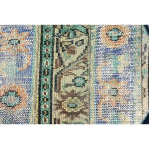 Tapis en laine patchwork bleu vert traditionnel fait à la main 2.2x2.2 pieds Rectangle conception de couloir pour vivre tapis de chevet en latex nouveaux tapis - Product Image 5