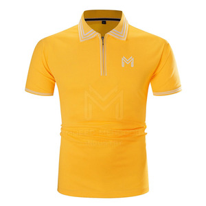 T-shirt polo de haute qualité à manches courtes et coupe ajustée pour homme Dernière arrivée personnalisée en polyester/coton - Product Image 1