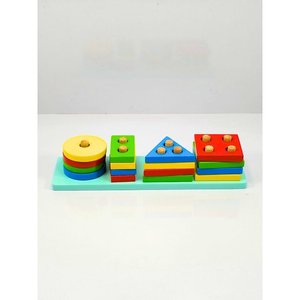 Tabla de Clasificación de Formas de Madera (4 Formas) para el Aprendizaje Temprano, Juguetes Educativos para Bebés - Product Image 1