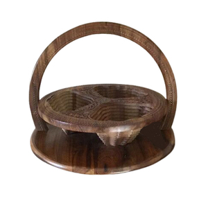 Panier à fruits secs en bois de haute qualité, design merveilleux, forme ronde, panier à fruits secs en bois - Product Image 2