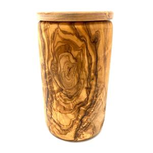 Urnes funéraires faites à la main en bois massif de haute qualité avec couvercle rond capacité 4-5L Design Art Déco pour le mémorial des cendres - Product Image 3