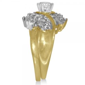 Anillo de Compromiso y Conjunto Nupcial con Halo de Diamantes en Oro Amarillo de 14k, Anillos con Diamantes de 1.16ct - Product Image 3