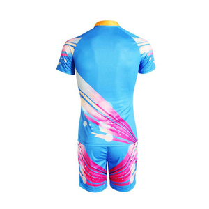 Ensemble de maillots en polyester unisexe bleu à séchage rapide personnalisé Vêtements de sport respirants de haute qualité Uniforme de rugby pour hommes adultes - Product Image 5
