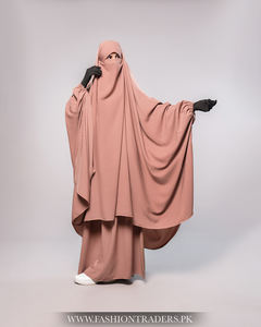 ชุดเดรส jilbab ยาวถึงพื้นแบบเรียบง่ายกว้างพิเศษสำหรับผู้หญิงมุสลิมดูแลง่ายผ้าสุภาพเรียบร้อย - Product Image 3