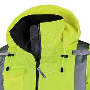 Venta caliente de alta visibilidad reflectante impermeable transpirable con capucha chaqueta de seguridad de invierno con color personalizable y logotipo - Product Image 3