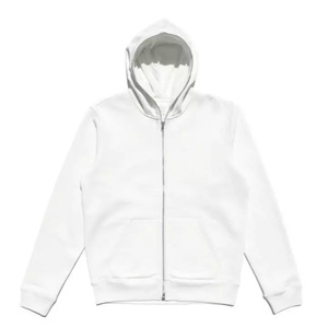 Sudadera con capucha de lana para hombre, ropa de calle personalizada de alta calidad con cremallera y peso pesado - Product Image 2